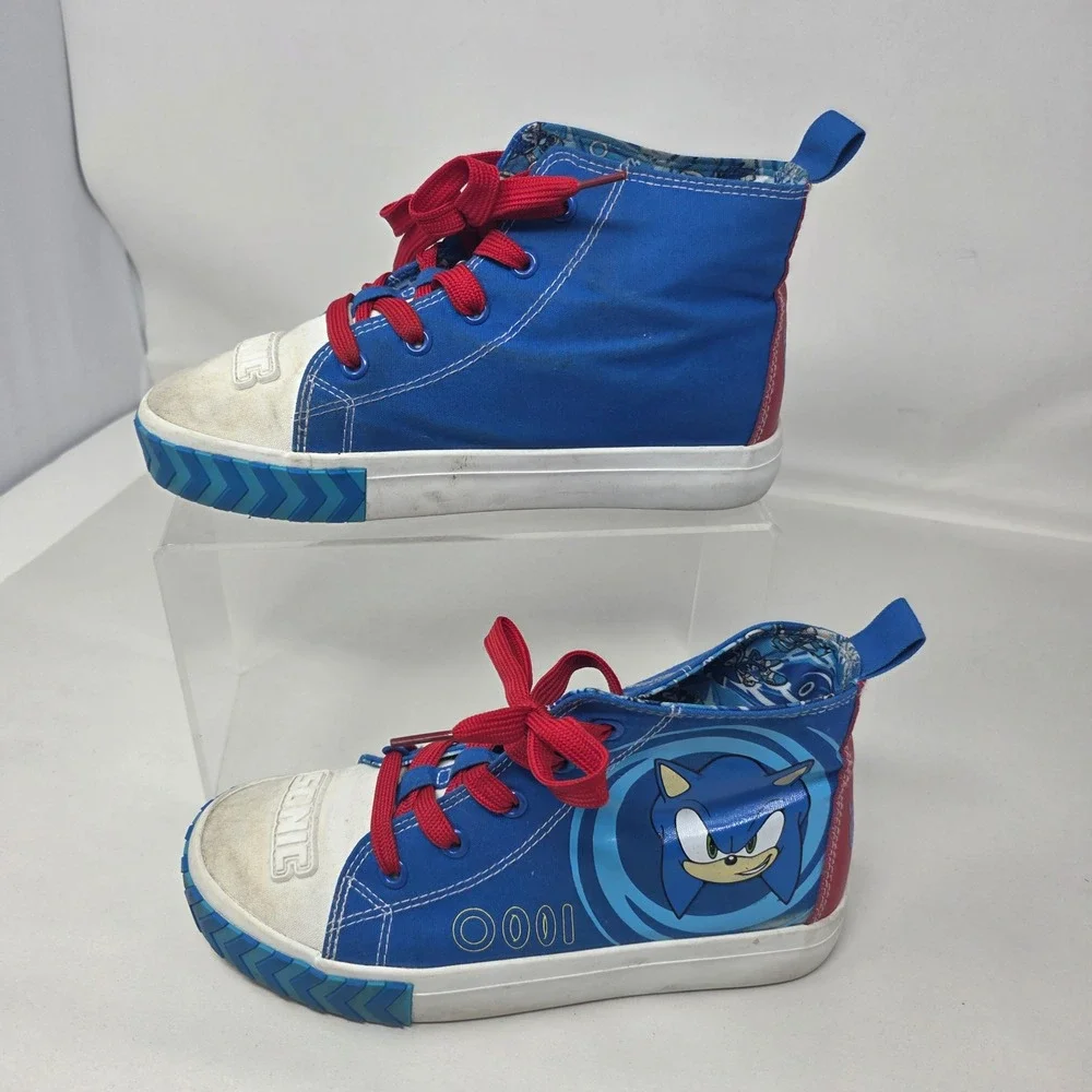 Sega Sonic the Hedgehog Shoes Kids Size 4 Blue High Top Sneakers Ground Up